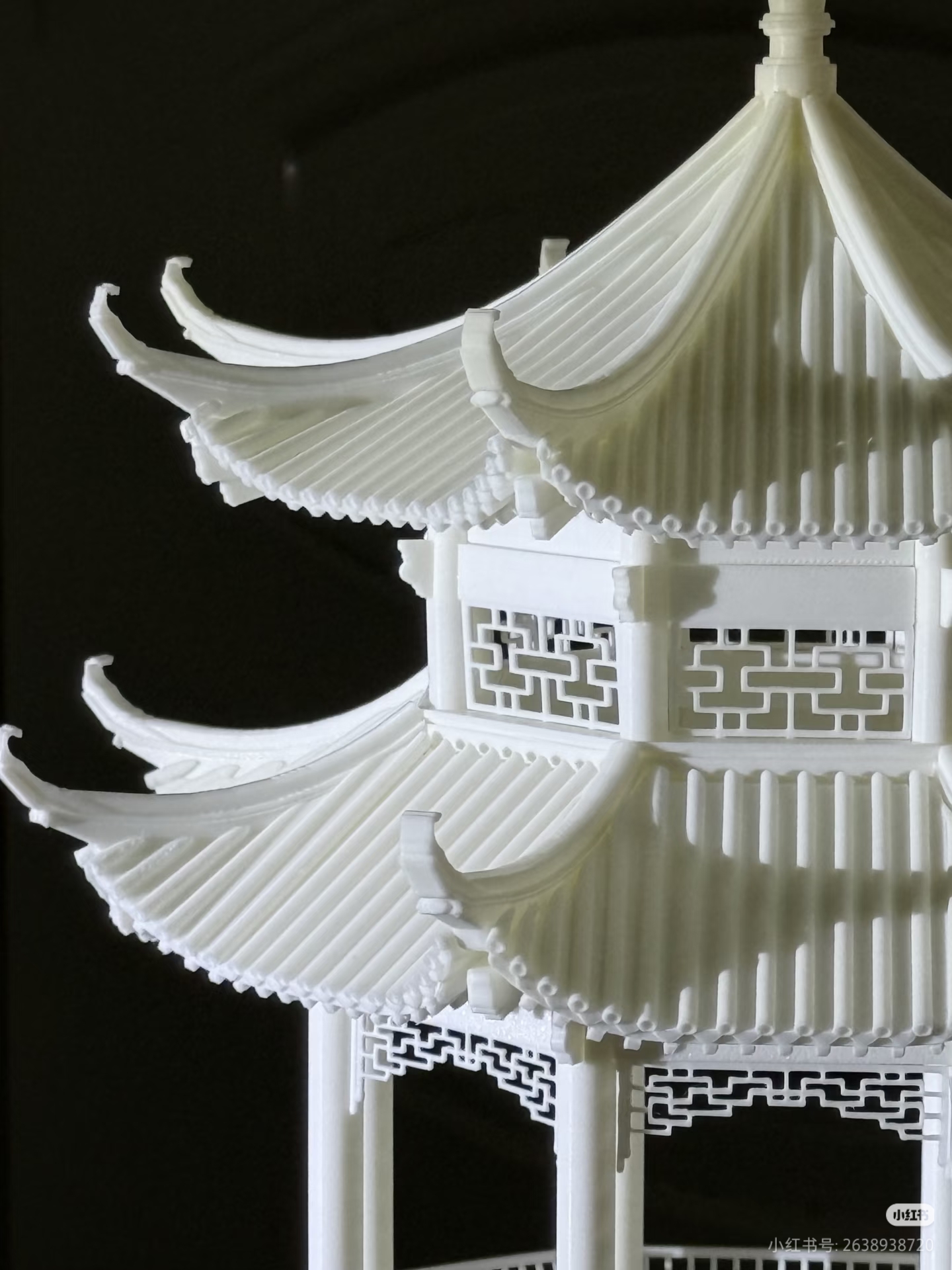 白色 3D 打印古建构件